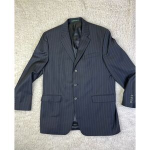 Lauren Ralph Lauren Pinstripe Wool Suit Jacket Blazer Classic Business Formal 44